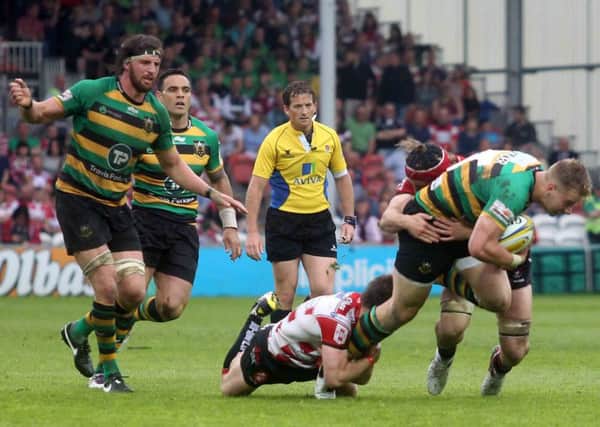 Tom Wood (left) was man of the match in Saints' win at Gloucester (picture: Sharon Lucey)