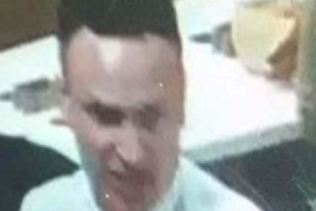 Police want to trace this man in relation to an assault in a Drapery takeaway over the bank holiday.
