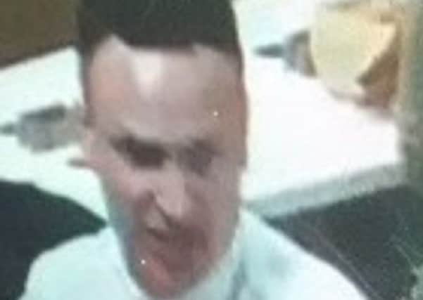 Police want to trace this man in relation to an assault in a Drapery takeaway over the bank holiday.
