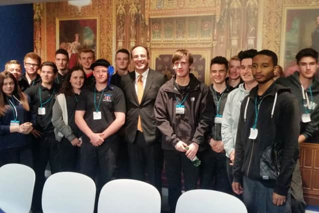 MP Michael Ellis with Northampton College students
