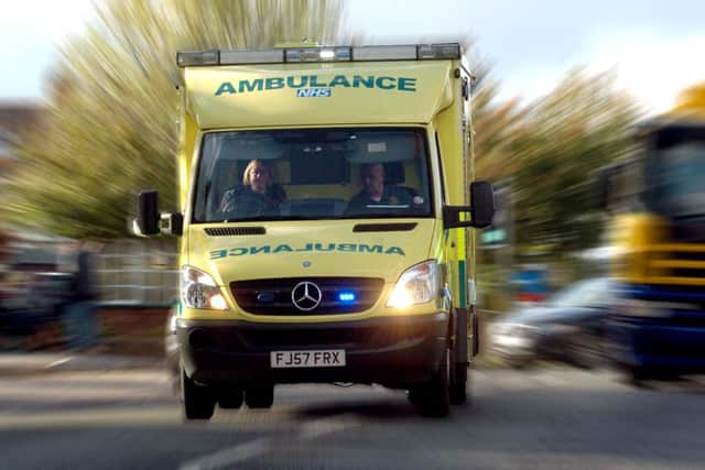 Kettering, Ambulance 999 call arrives at an RTA Emergency services PPP-150701-125953001