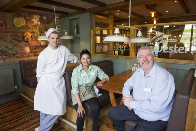 Harvester staff Kieran Bird, Kyisha Parmar and Peter Kennedy.