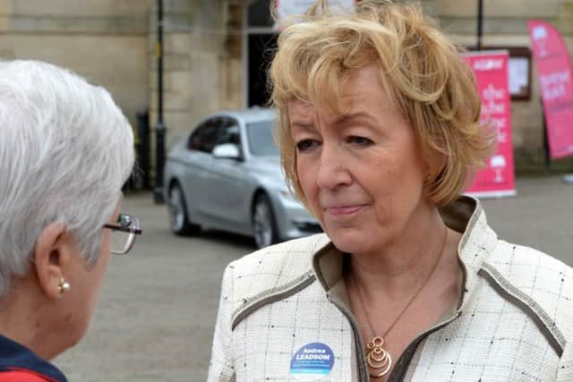 Andrea Leadsom MP campaigning in Brackley. NNL-150425-184228009