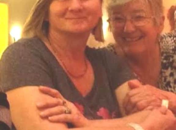 Sarah Cox with her mum, Janet Clowes