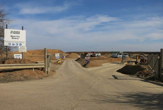 The quarry in Mepal, Cambridgeshire, where a human head has been found
