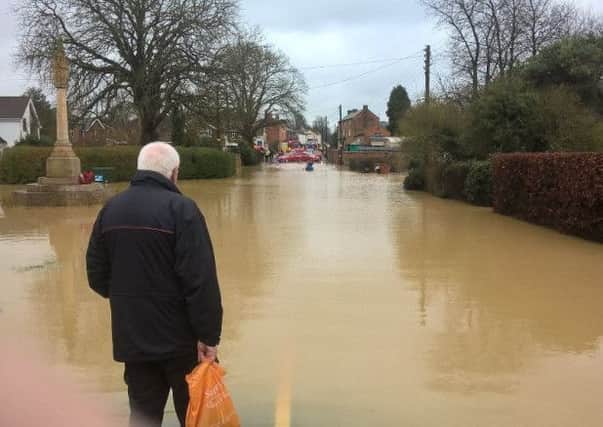 The flooding in Yelvertoft on March 9. Photo by Ian Wileman