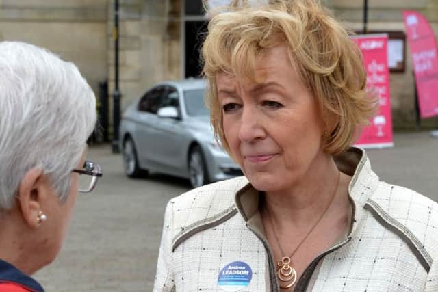 Andrea Leadsom MP campaigning in Brackley. NNL-150425-184538009