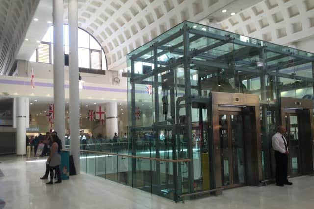 The new atrium and lifts at Weston Favell Shopping Centre