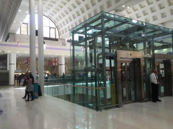 The new atrium and lifts at Weston Favell Shopping Centre