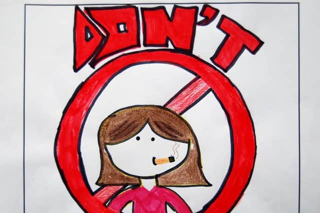 One of the no smoking posters for Kettering General Hospital