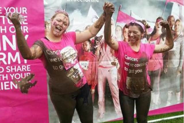 Pretty Muddy runners Ella Latimer and Ash Walsh