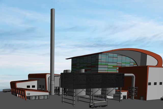 Artist's impressions of the planned power plant in St James.