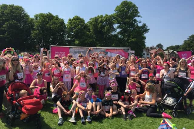 Leonie Heard was joined by 70 friends to take part in Race For Life in Northampton at the weekend