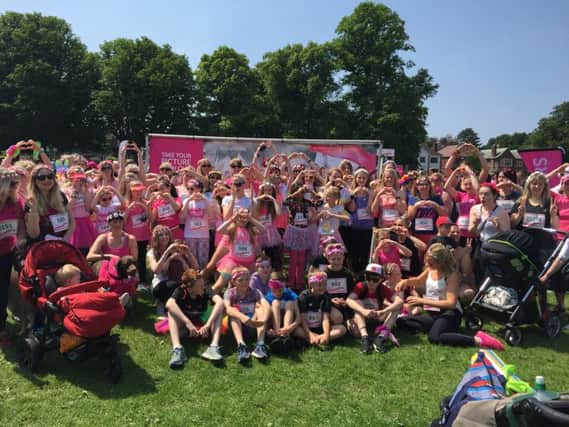 Leonie Heard was joined by 70 friends to take part in Race For Life in Northampton at the weekend