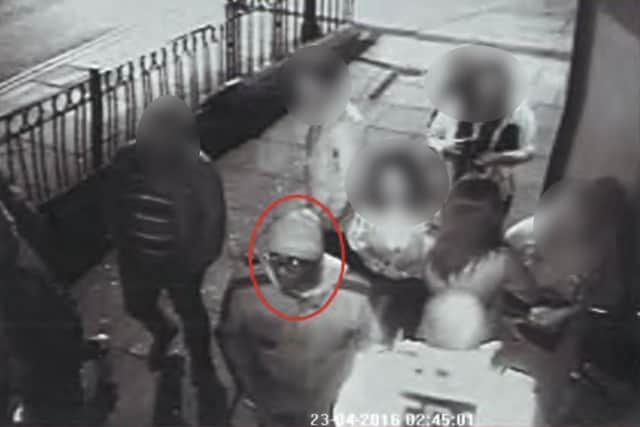 Officers are asking the man in the attached CCTV image (circled in red) to come forward as he may have witnessed how the woman came to have the injuries.