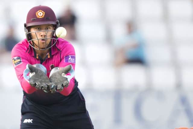 Adam Rossington registered five runs from as many balls for Northants before the game against Leicestershire was abandoned (picture: Kirsty Edmonds)