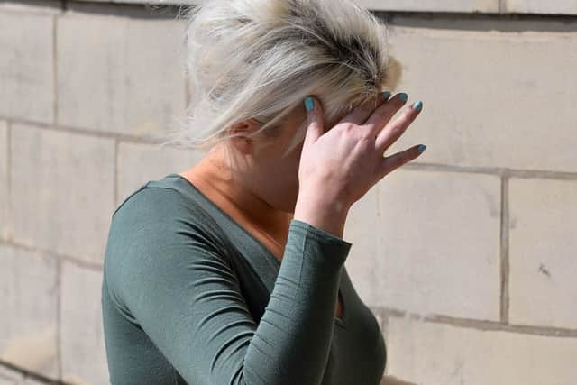 Claire Riley appearing at Northampton Crown Court at a previous hearing. Photo by SWNS.