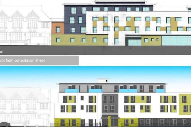 The new designs for a hotel in the current car park of the Plough Hotel have been submitted this week.