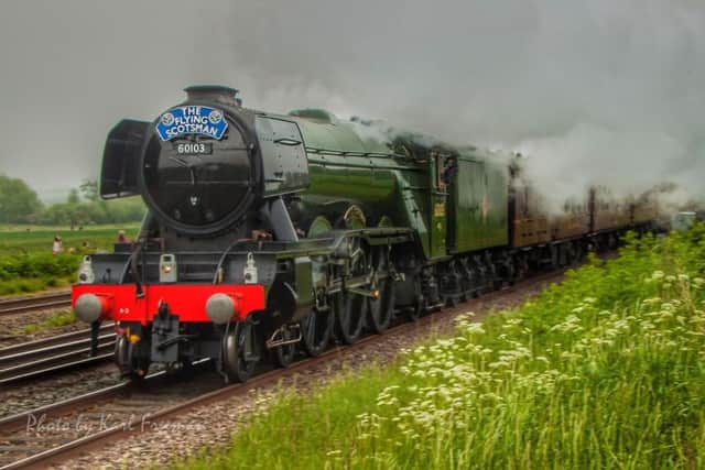 The Flying Scotsman as it steamed through Wellingborough earlier this month.