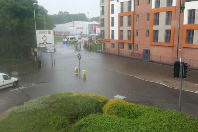 This picture by Clive Shackleton shows the extent of the flooding.