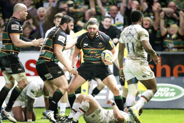 Tom Wood scored a season-defining try against Leicester in 2014 (pictures: Linda Dawson)
