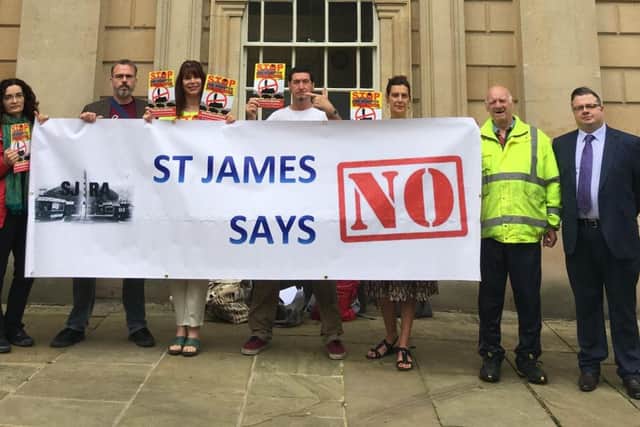 Campaigners outside County Hall this morning were calling for plans for a gasification plant in St James to be scrapped.