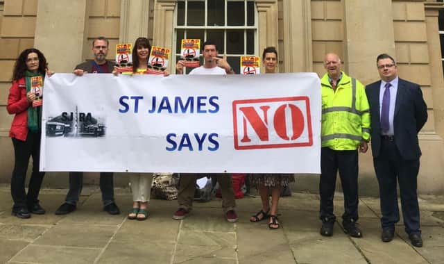 Campaigners outside County Hall this morning were calling for plans for a gasification plant in St James to be scrapped.