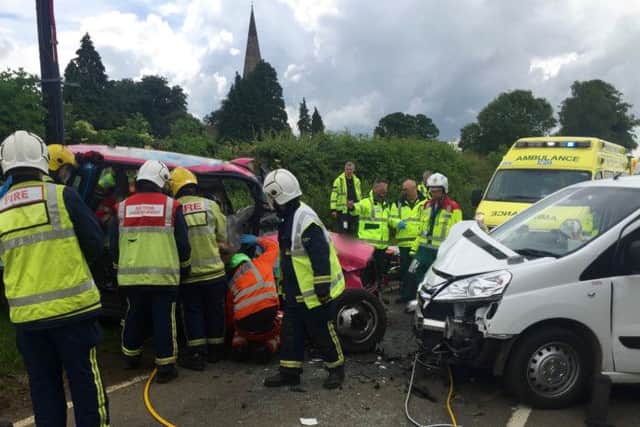 The scene of the crash. Picture via Magpas Air Ambulance.