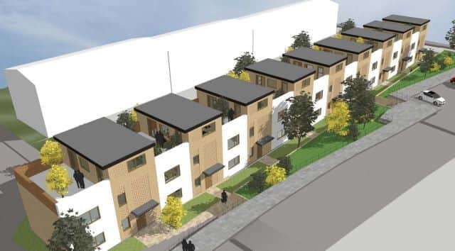 An artist's impression of the planned new homes in Little Cross Street