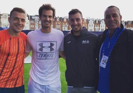 MIXING WITH THE BEST - Alex Ward (left) spent much of last week practising with Andy Murray at Queens