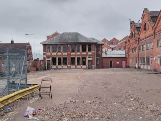 The former First Bus depot in St James was the site of a traveller emcampment on Tuesday.