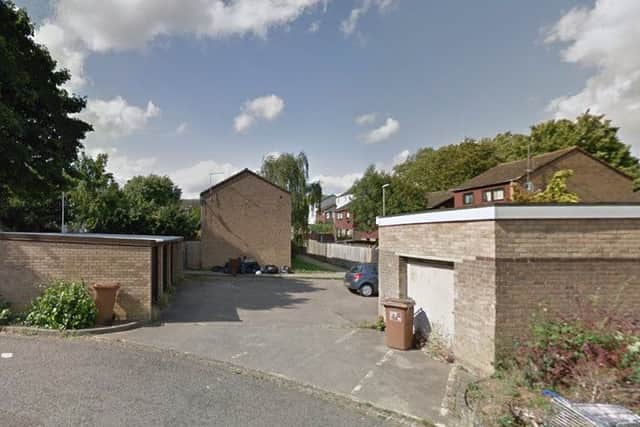 A car was badly damaged in South Holme Court, Northampton.