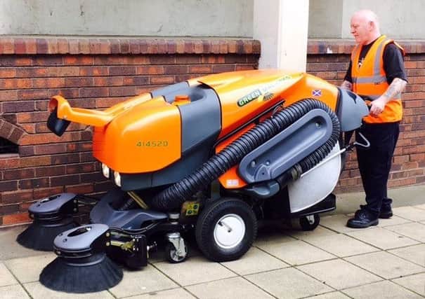 A new street cleaning machine is operating in Northampton town centre