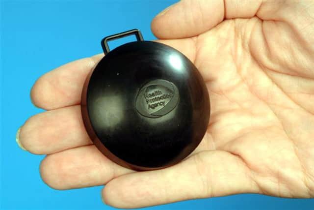 A radon gas detector. Editorial image.