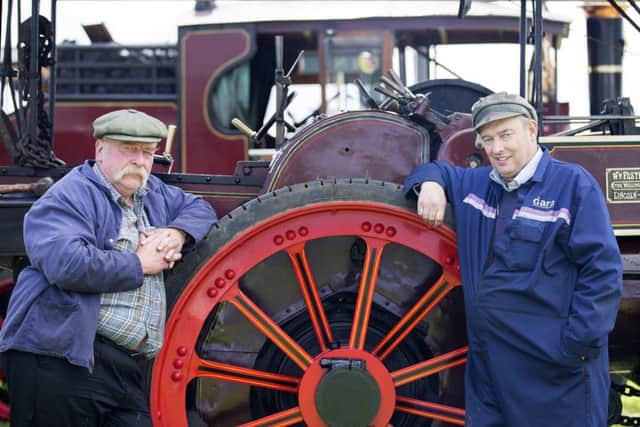 Hollowell Steam Rally and Heavy Horse Show 2016L-R Steve Arrowsmith and Arthur Henton - Traction engine 5 ton steam tractor NNL-160307-113656009