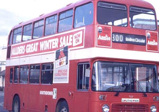 Vintage buses on display