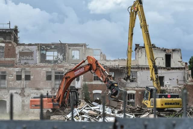 The St Edmund's Hospital site in Northampton is now being demolished