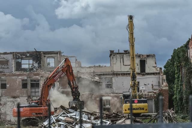 The St Edmund's Hospital site in Northampton is now being demolished