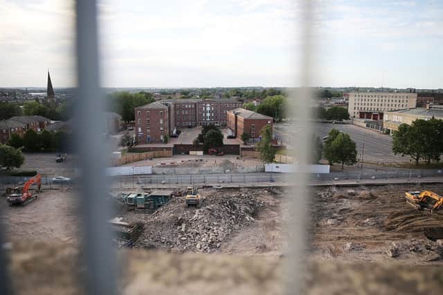 The former Greyfriars Bus Station site taken from the Grosvenor Centre car park. NNL-150630-093413009
