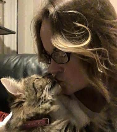 Michelle Batchelor with her cat Lilleth