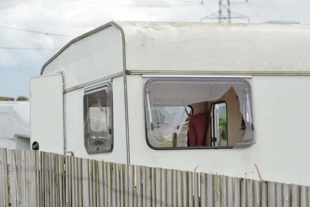 A scene from the site of the shooting at the Greenfields travellers site in Braybrooke. Pictures by Andrew Carpenter.