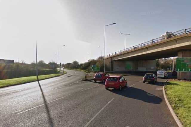There are major tailbacks on the A45 after a crash on an exit slip road.