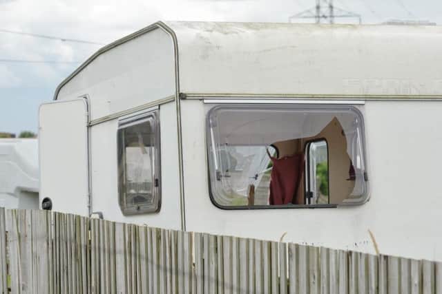 A scene from the site of the shooting at the Greenfields travellers site in Braybrooke. Pictures by Andrew Carpenter. NNL-160713-090827001