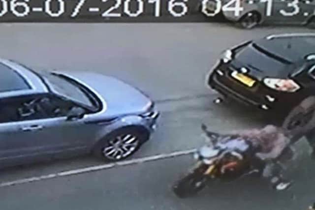 CCTV of the bike being stolen.