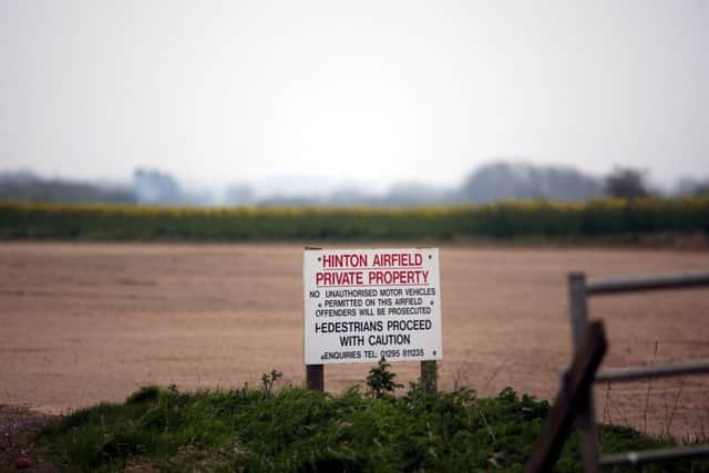 Hinton airfield, Hinton On The Hedges.
There was a huge fire on part of the airfields land.
General view of sign and site.
News: Wayne
080419KA22