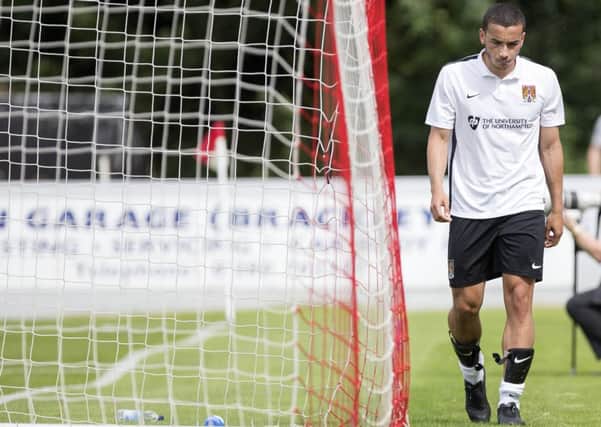 Cobblers defender Rod McDonald was forced off early during Saturday's pre-season defeat at Brackley, but Town boss Rob Page says it was just a precaution (Pictures: Kirsty Edmonds)