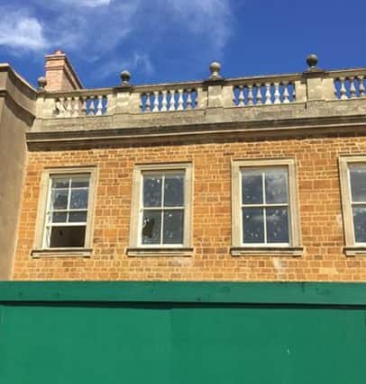 Vandals smashed a set of five windows at Northampton's Delapre Abbey, which had only just been replaced as part of the restoration of the site.