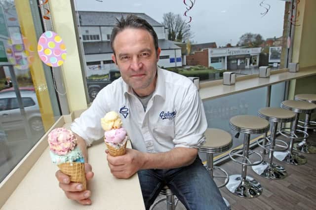 Aldo Gallone at his ice cream parlour in Welford Road, Kingsthorpe. The owner is offering Pokemon Go players free ice cream scoops for catching one of the virtual characters in store.