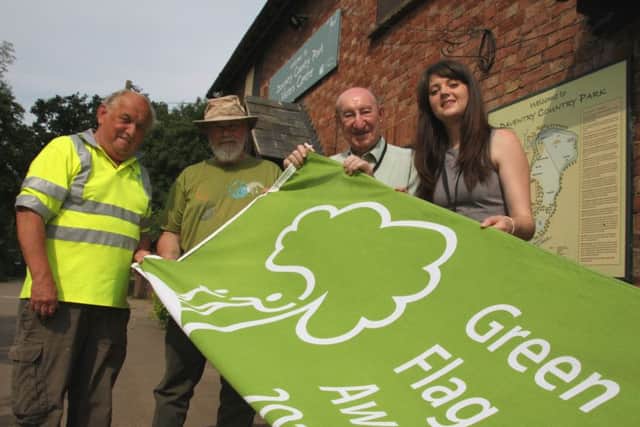 From left, Park Ranger Tony Newby, Dennis Cooper of The Friends of Daventry Country Park, Councillor Alan Hills and DDC Community Projects Officer Beth Brighton