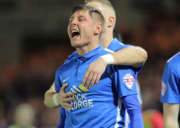 GET IN THERE! - Harry Beautyman celebrates scoring for Peterborough United against Coventry City last season